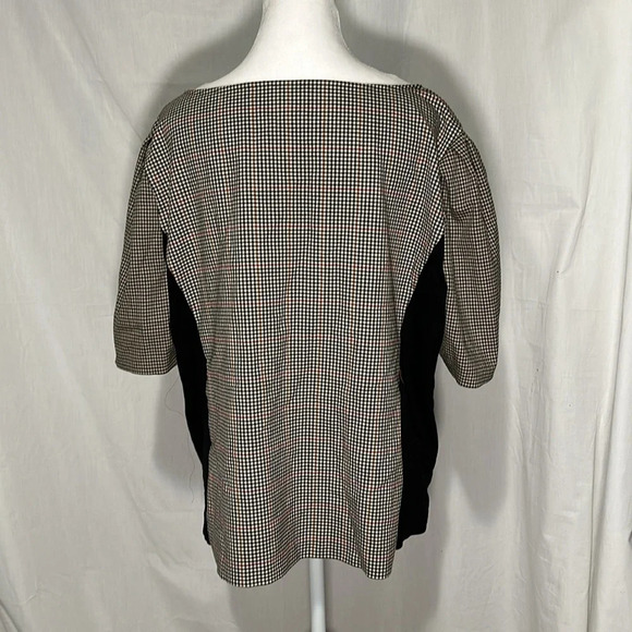women's brown black red herringbone print plus size Vince Camuto top size xxl - Picture 2 of 6
